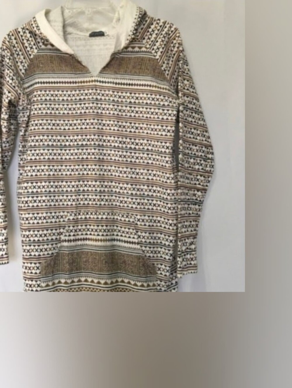 Earthbound Trading Co. Women’s Lightweight Tunic Hoodoe Aztec Pullover Size L